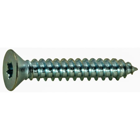 Midwest Fastener Sheet Metal Screw, #8 x 1 in, Zinc Plated Steel Flat Head Torx Drive, 25 PK 37015